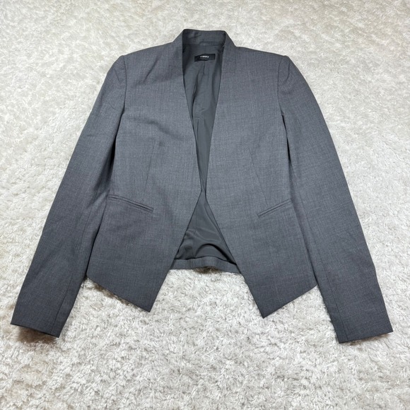 Theory Blazer Women's 0 Gray Lanai Virgin Wool Blend Office Career Chic Capsule - Picture 1 of 12